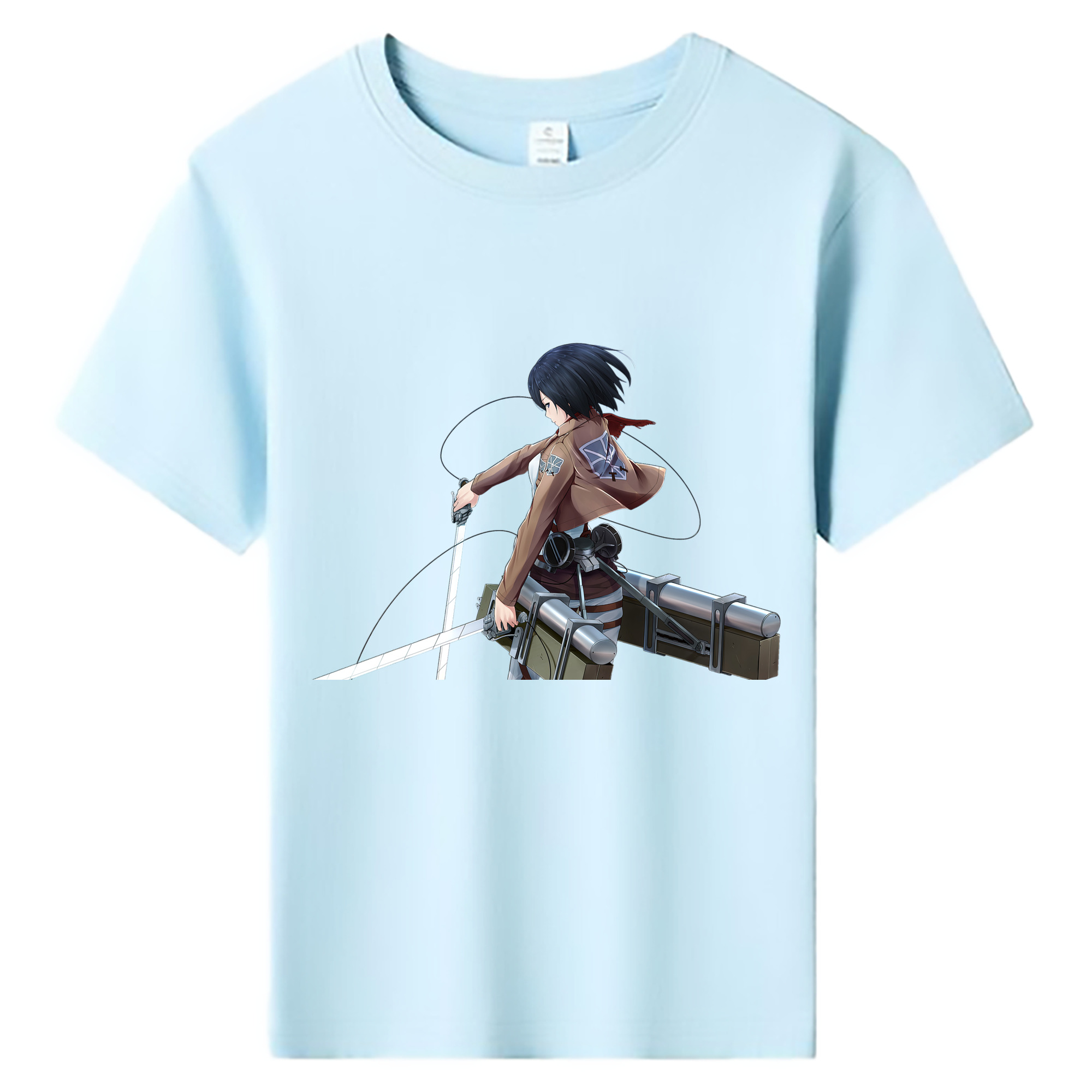 （画像用） 進撃の巨人 ミカサ·アッカーマン Attack on Titan Mikasa Ackerman 綿100％キッズTシャツ（フロントプリント）
